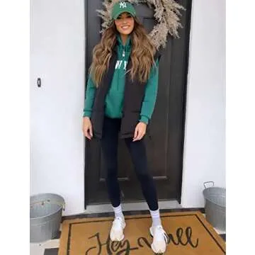 Springrain Oversized Quilted Puffer Vest for Women