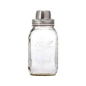 W&P Mason Cocktail Shaker Lid with Stainless Steel Band by Mason Jar Lifestyle