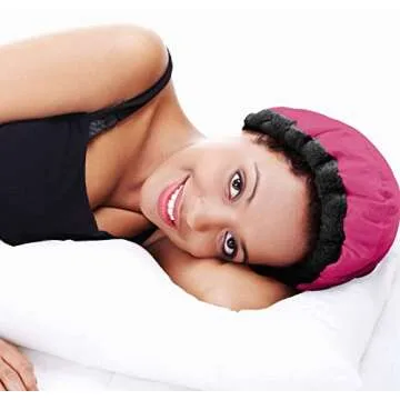 Glow by Daye Cordless Deep Conditioning Thermal Heat Cap, Microwavable Heat Therapy for Hair, Portable, Reversible Pink Punch