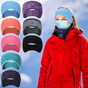 Syhood Fleece Headband Ear Warmers - 8 Pack Comfort
