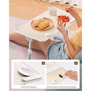 SAIJI Laptop Bed Tray Table, Adjustable Home Office Standing Desk Portable Lightweight Foldable Lap ...