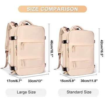 coofay Large Carry On Backpack Flight Approved Personal Item Travel Backpack For Women Airline Appro...
