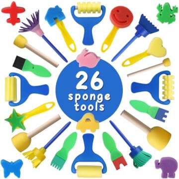 Toddler Painting Set Washable Paint Smock Brushes for Kids Non Toxic Tempera Finger Paints, Brushes, Paint Paper, Sponge, Palette, Smock Supplies for Toddlers Early Learning Drawing Gifts