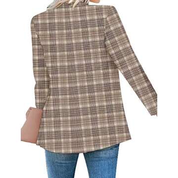 Luvamia Women's Plaid Blazer - Chic and Comfortable Office Wear