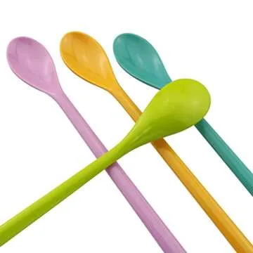ZZLZX 4PCS 8.9 inches Long Handle Spoons for Drinks and Desserts