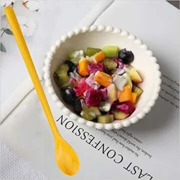 ZZLZX 8.9" Colorful Long Handle Mixing Spoons Set