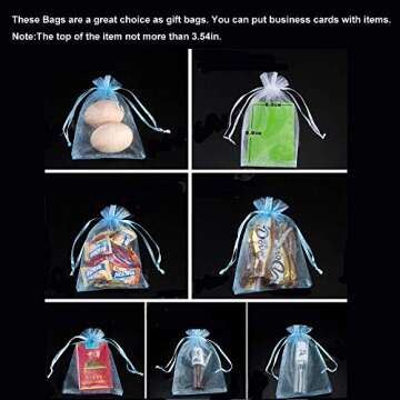 Elegantly Chic LPHUMEX Black Organza Gift Bags - 100pcs