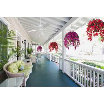 Artificial Fake Hanging Hibiscus Flowers Plants Baskets for Outdoor Spring Summer Decoration, Faux Silk Hibiscus Long Vines in Planter UV Resistant Realistic for Home Porch Balcony Patio Yard, White