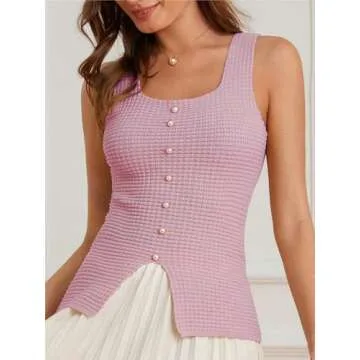 GRACE KARIN Women’s Ribbed Tank Top - Sleeveless Stylish Knit Top for Summer Casual Wear