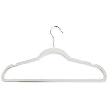 50 Off-White Velvet Hangers - Non-slip Space Saving Design