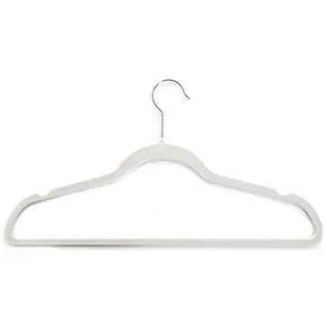 50 Off-White Velvet Hangers - Non-slip Space Saving Design