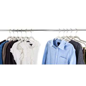50 Off-White Velvet Hangers - Non-slip Space Saving Design