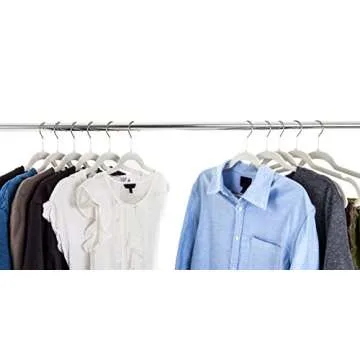 50 Off-White Velvet Hangers - Non-slip Space Saving Design