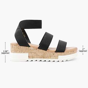 DREAM PAIRS Women's Open Toe Ankle Strap Casual Flatform Platform Wedges Sandals