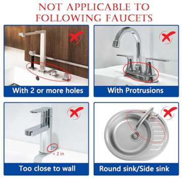 Meiliweser Silicone Faucet Splash Guard, 18” x 5.9”, Faucet Water Catcher Mat, Longer Silicone Sink Mat for Kitchen, Bathroom, Laundry Room, Farmhouse, Bar & RV (Gray)