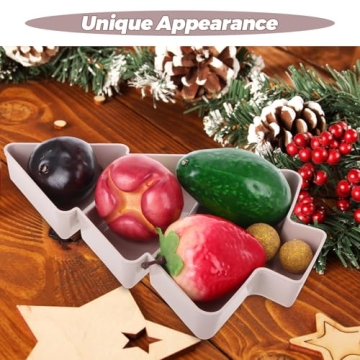 DOITOOL Christmas Tree Shaped Fruit Plate Snack Platter Portable Serving Tray Nuts Candy Appetizers Desserts Light Holiday Party Dish