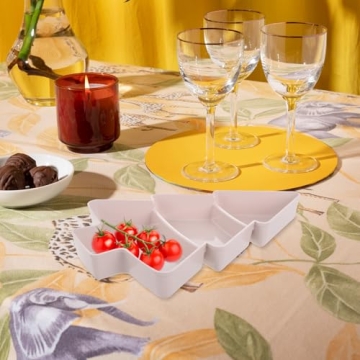 DOITOOL Christmas Tree Shaped Fruit Plate Snack Platter Portable Serving Tray Nuts Candy Appetizers Desserts Light Holiday Party Dish