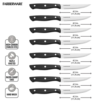High-Carbon Stainless Steel Steak Knife Set, 8-Piece