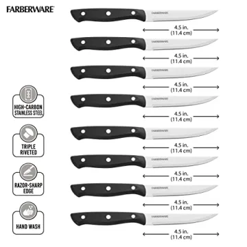 High-Carbon Stainless Steel Steak Knife Set, 8-Piece