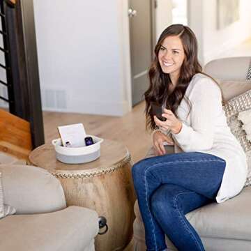 NaturalCozy 5-Piece Round Small Woven Baskets Set– Cotton Rope Baskets for Organizing! Montessori Toys, Fruits Remotes Key Tray Bowl for Entryway Desk, Shallow Catchall Home Décor, Cat Dog Bin Gift