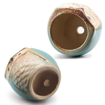 Owl Succulent Planters 2.5 Inch - 6 Pack Ceramic Pots