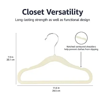 Amazon Basics Kids Velvet Non-Slip Clothes Hangers Pack of 50
