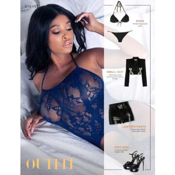 RSLOVE Sexy Fishnet Bodystocking for Women - One Size