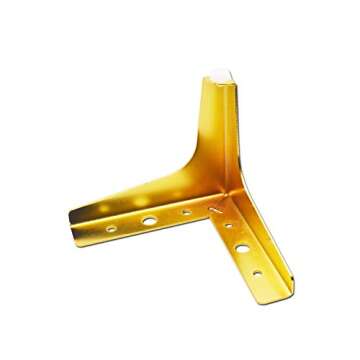 Antrader 4.5-Inch Height Modern Furniture Sofa Legs Metal Polished Gold Plating Table Cabinet Cupboard Feet DIY Replacement Parts, Set of 4