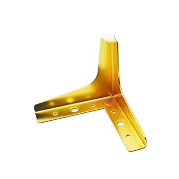 Antrader 4.5-Inch Height Modern Furniture Sofa Legs Metal Polished Gold Plating Table Cabinet Cupboard Feet DIY Replacement Parts, Set of 4