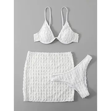 Stylish COZYEASE Women's 3 Piece Bikini Swimsuit Set