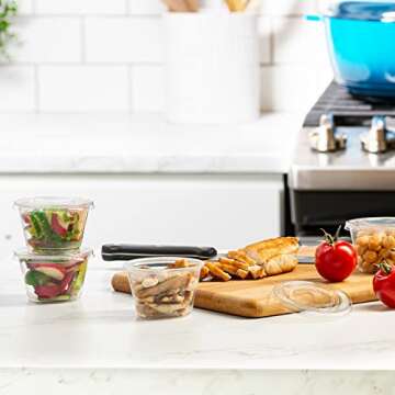 Comfy Package [4 oz. - 200 Count Clear Disposable Plastic Portion Cups with Lids - Soufflé Cups, Jello Shot Cups With Lids, Clear Plastic Containers Perfect for salad Dressing and More