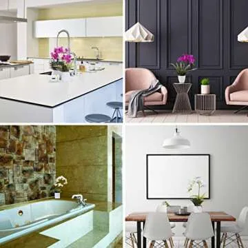 Omygarden White Orchid Artificial Flowers in Pot, Fake Plastic Orchid Flowers, Decoration for Home Office Wedding(White 2 Bouquets)