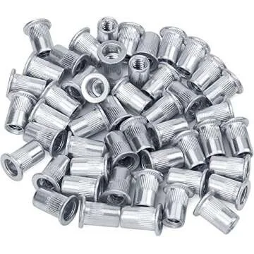 100 Pcs 1/4-20 Aluminum Rivet Nuts for Strong Fastening