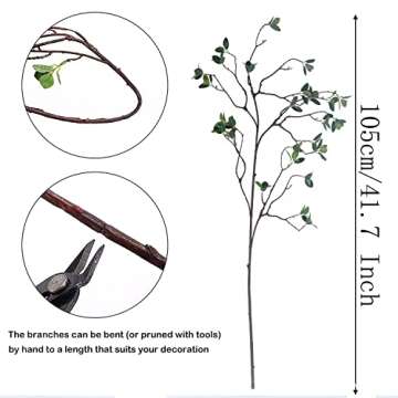 SzJias Faux Branches for Vase Artificial Stems Greenery Plant Stems for Vase Fake Tree Branches (3 Branches)