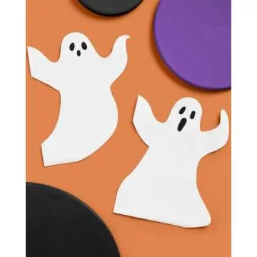xo, Fetti Ghost Napkins - 50pcs for Halloween Fun