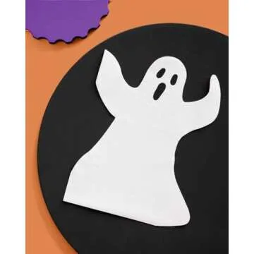 xo, Fetti Ghost Napkins - 50pcs for Halloween Fun