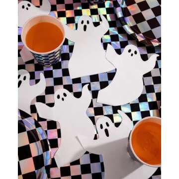 xo, Fetti Ghost Napkins - 50pcs for Halloween Fun