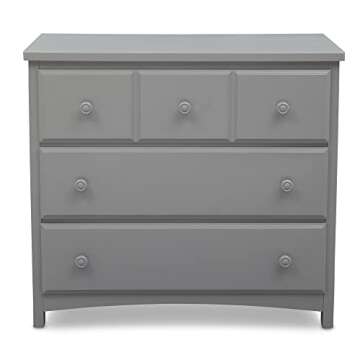 Delta Children 3 Drawer Dresser, Greenguard Gold Certified, Grey