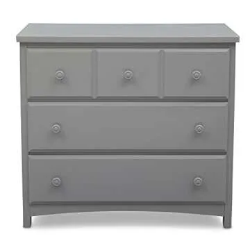 Delta Children 3 Drawer Dresser, Greenguard Gold Certified, Grey
