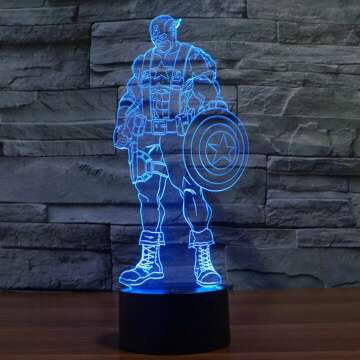 Captain America 3D LED Touch Switch Nightlight