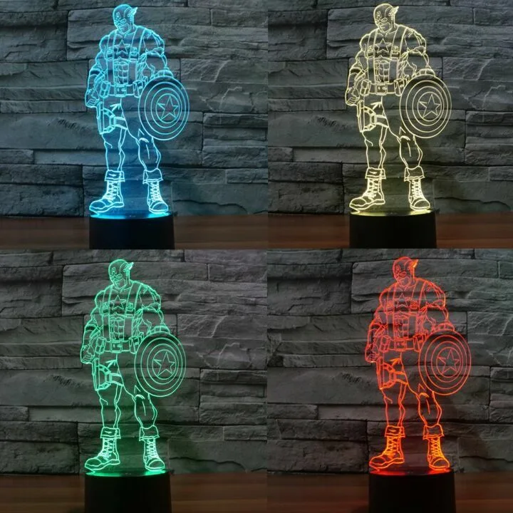Captain America 3D LED Touch Switch Nightlight