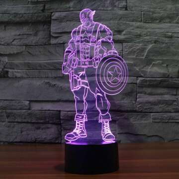 Captain America 3D LED Touch Switch Nightlight