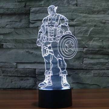 Captain America 3D LED Touch Switch Nightlight