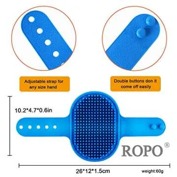 ROPO Dog Bath Massage Brush for Easy Grooming and Bathing
