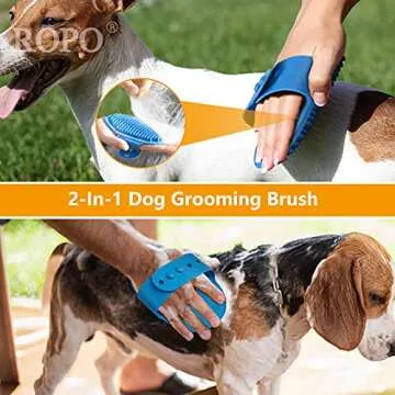 ROPO Dog Bath Massage Brush for Easy Grooming and Bathing