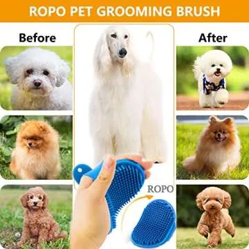 ROPO Dog Bath Massage Brush for Easy Grooming and Bathing