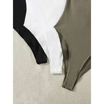 Milumia 3 Pack Sleeveless Bodysuits for Women