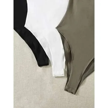 Milumia 3 Pack Sleeveless Bodysuits for Women