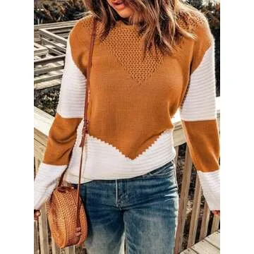 Cozy Plus Size Color Block Sweater for Women