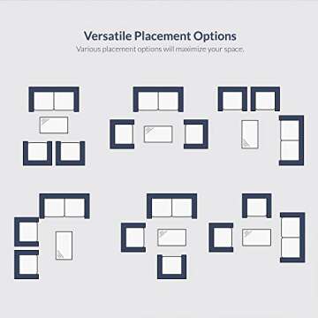 BELLEZE 4 Pieces Patio Furniture Set, Patio Rattan Conversation Sets with Durable Cushion and Tempered Glass Top Table, Outdoor Wicker Loveseat Sofa Sets for Balcony, Porch, Backyard - Brown